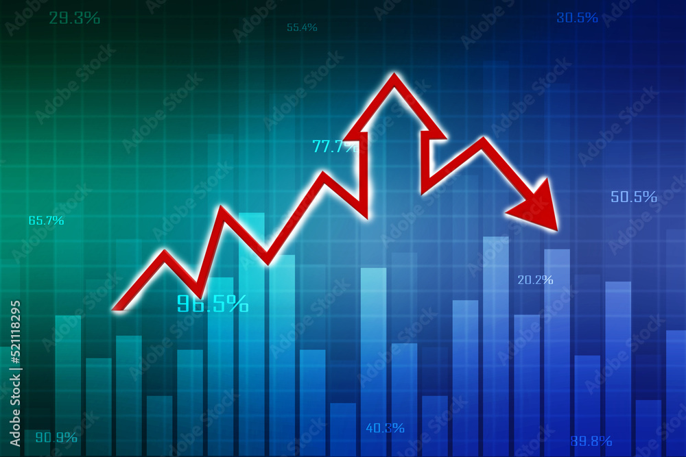 3d rendering business graph and documents. Stock market chart. Business graph background, Financial Background