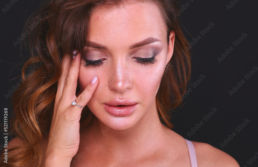 portrait of beautiful delicate woman. Portrait. Beauty. Glamorous look. portrait of beautiful delicate woman. Portrait. Beauty. Glamorous look.