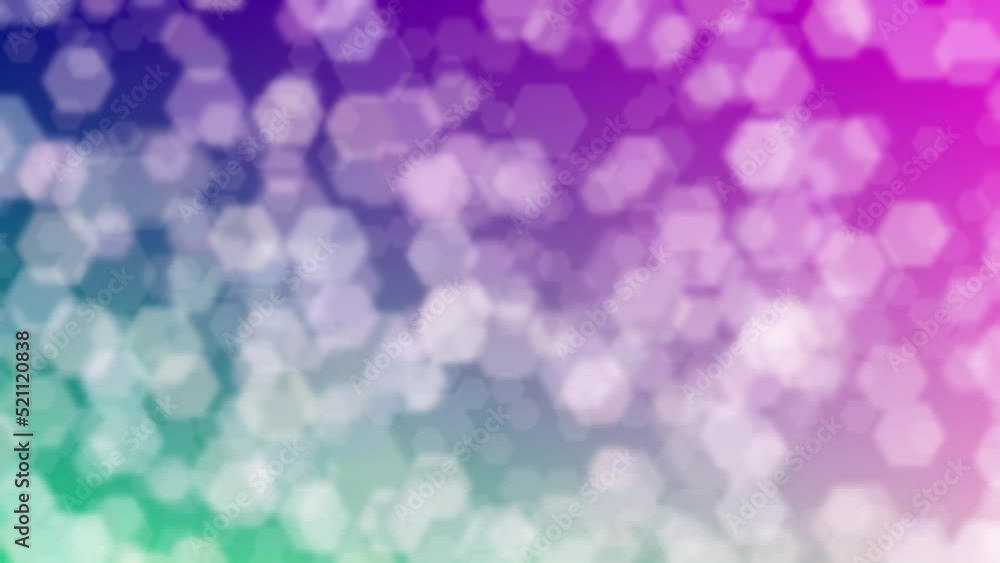 Motion graphics. pink and dark blue abstract defocused background, hexagon shape bokeh pattern