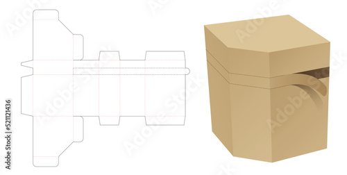 box die cut template and 3D mockup