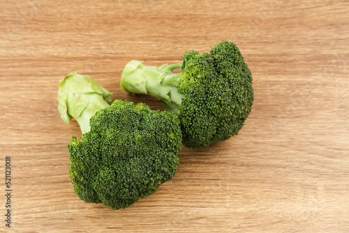 Fresh raw broccoli ready to cook, food preparation photo