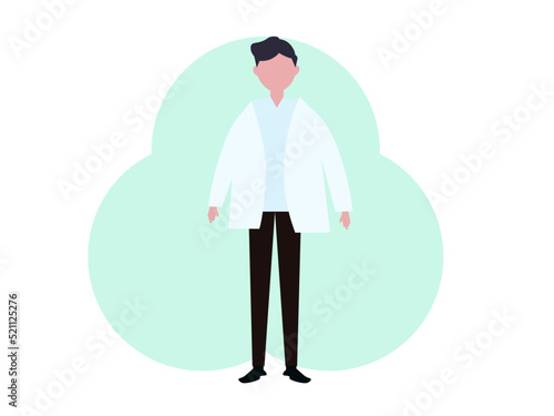 白衣の男性 病院 ベクターイラスト