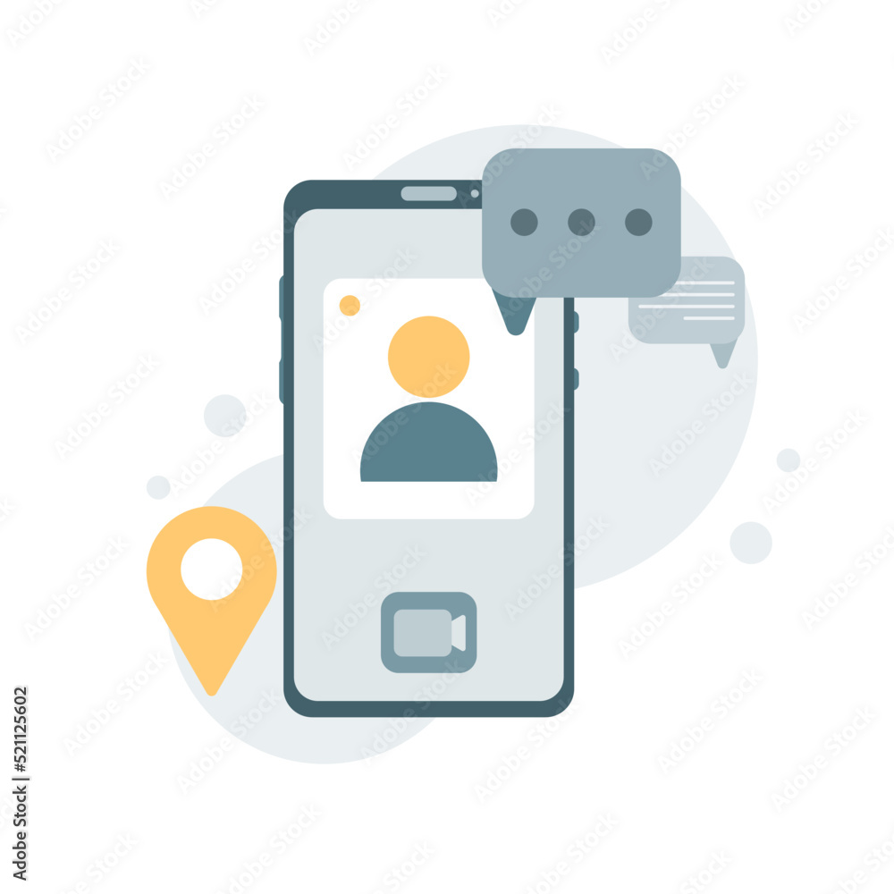 Video call concept. Vector flat cartoon illustration for websites and banners design Video call concept. Vector flat cartoon illustration for websites and banners design