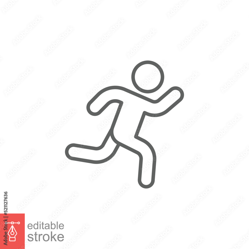 Runner icon. Simple outline style. Man run fast, race, sprint, sport concept. Thin line vector illustration isolated on white background. Editable stroke EPS 10. Runner icon. Simple outline style. Man run fast, race, sprint, sport concept. Thin line vector illustration isolated on white background. Editable stroke EPS 10.