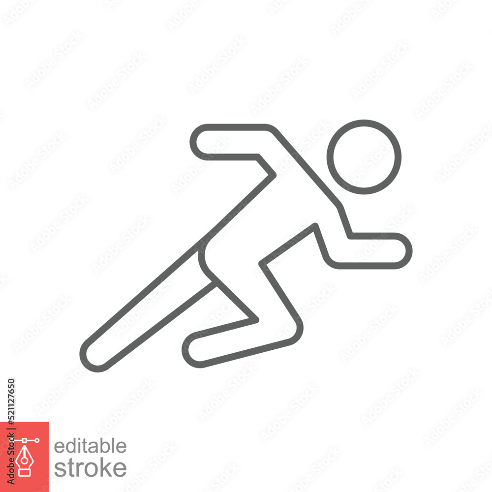 Runner icon. Simple outline style. Man run fast, race, sprint, sport concept. Thin line vector illustration isolated on white background. Editable stroke EPS 10. Runner icon. Simple outline style. Man run fast, race, sprint, sport concept. Thin line vector illustration isolated on white background. Editable stroke EPS 10.
