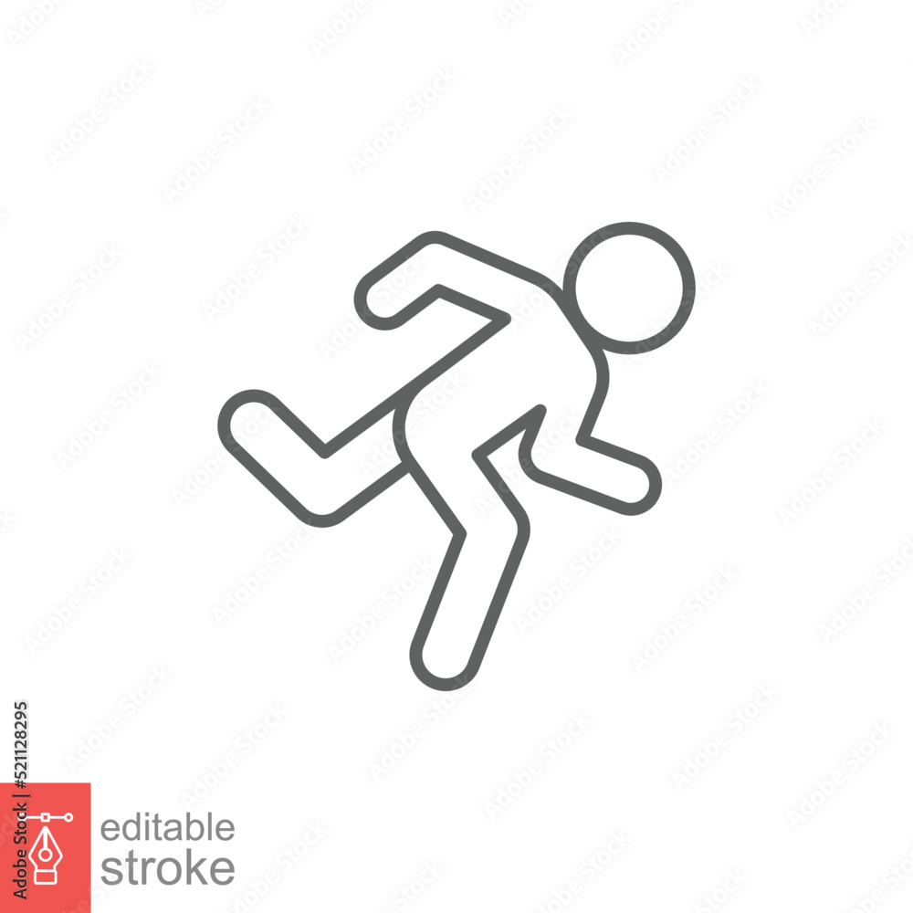 Runner icon. Simple outline style. Man run fast, race, sprint, sport concept. Thin line vector illustration isolated on white background. Editable stroke EPS 10. Runner icon. Simple outline style. Man run fast, race, sprint, sport concept. Thin line vector illustration isolated on white background. Editable stroke EPS 10.