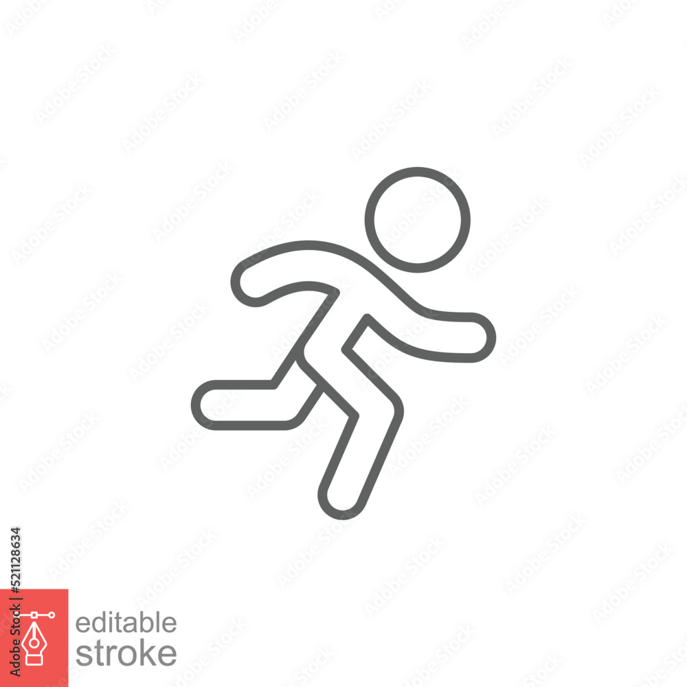 Runner icon. Simple outline style. Man run fast, race, sprint, sport concept. Thin line vector illustration isolated on white background. Editable stroke EPS 10. Runner icon. Simple outline style. Man run fast, race, sprint, sport concept. Thin line vector illustration isolated on white background. Editable stroke EPS 10.