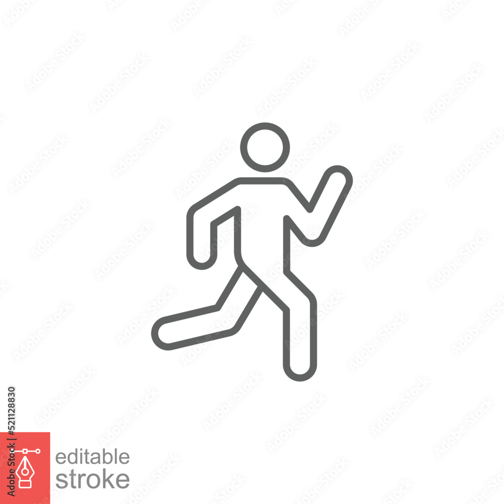 Runner icon. Simple outline style. Man run fast, race, sprint, sport concept. Thin line vector illustration isolated on white background. Editable stroke EPS 10. Runner icon. Simple outline style. Man run fast, race, sprint, sport concept. Thin line vector illustration isolated on white background. Editable stroke EPS 10.
