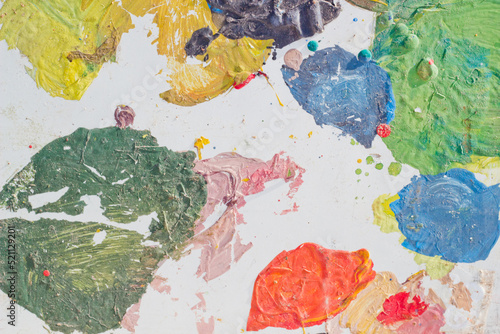 Abstract colorful texture background. Splash acrylic color on wood door.