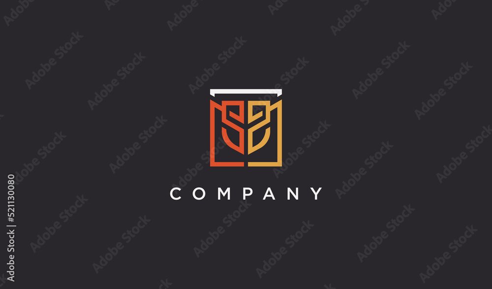 Geometric Initial Letter SS Square Logo. Usable for Business and Branding Company Logos. Flat Vector Logo Design Template Element.