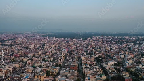 Wallpaper Mural Aerial Drone View Of Jaipur Cityscape In Rajasthan State, India. Wide Shot Torontodigital.ca