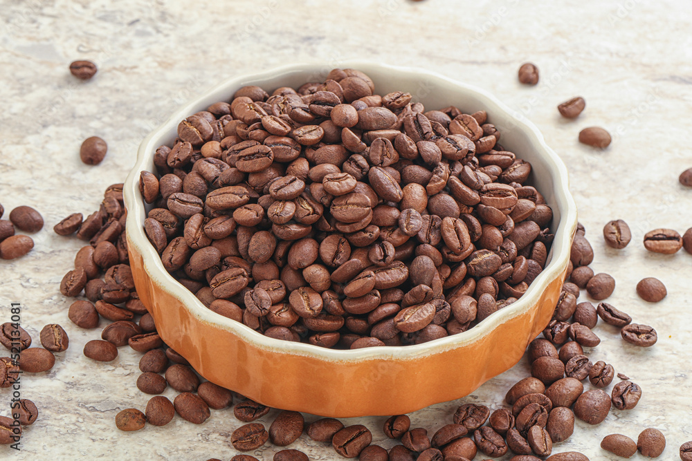 Fototapeta premium Roasted coffee bean in the bowl