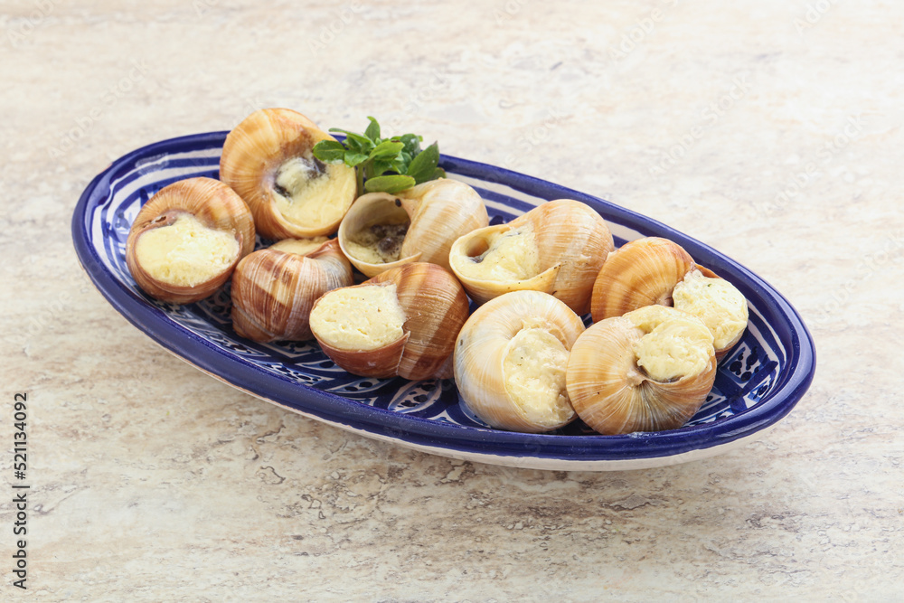 Delicous baked snail with butter - Escargot Delicous baked snail with butter - Escargot