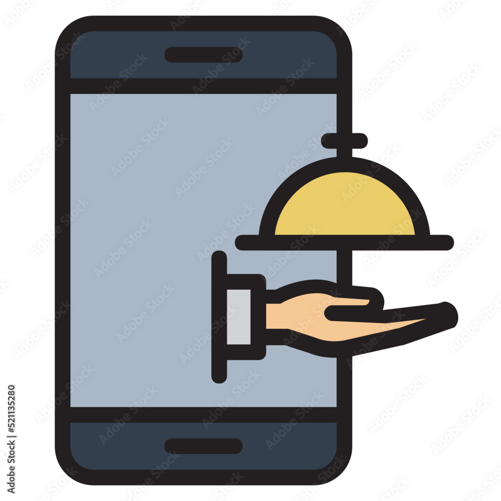 Food delivery , Online Delivery Service filled outline icon. Food delivery , Online Delivery Service filled outline icon.