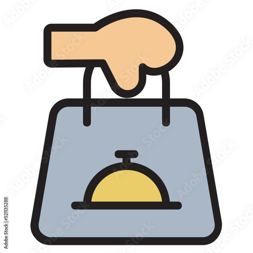 Food delivery , Online Delivery Service filled outline icon.