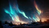 Beautiful landscape of an Aurora Borealis, Northern Lights