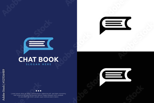 Chat book logo design template