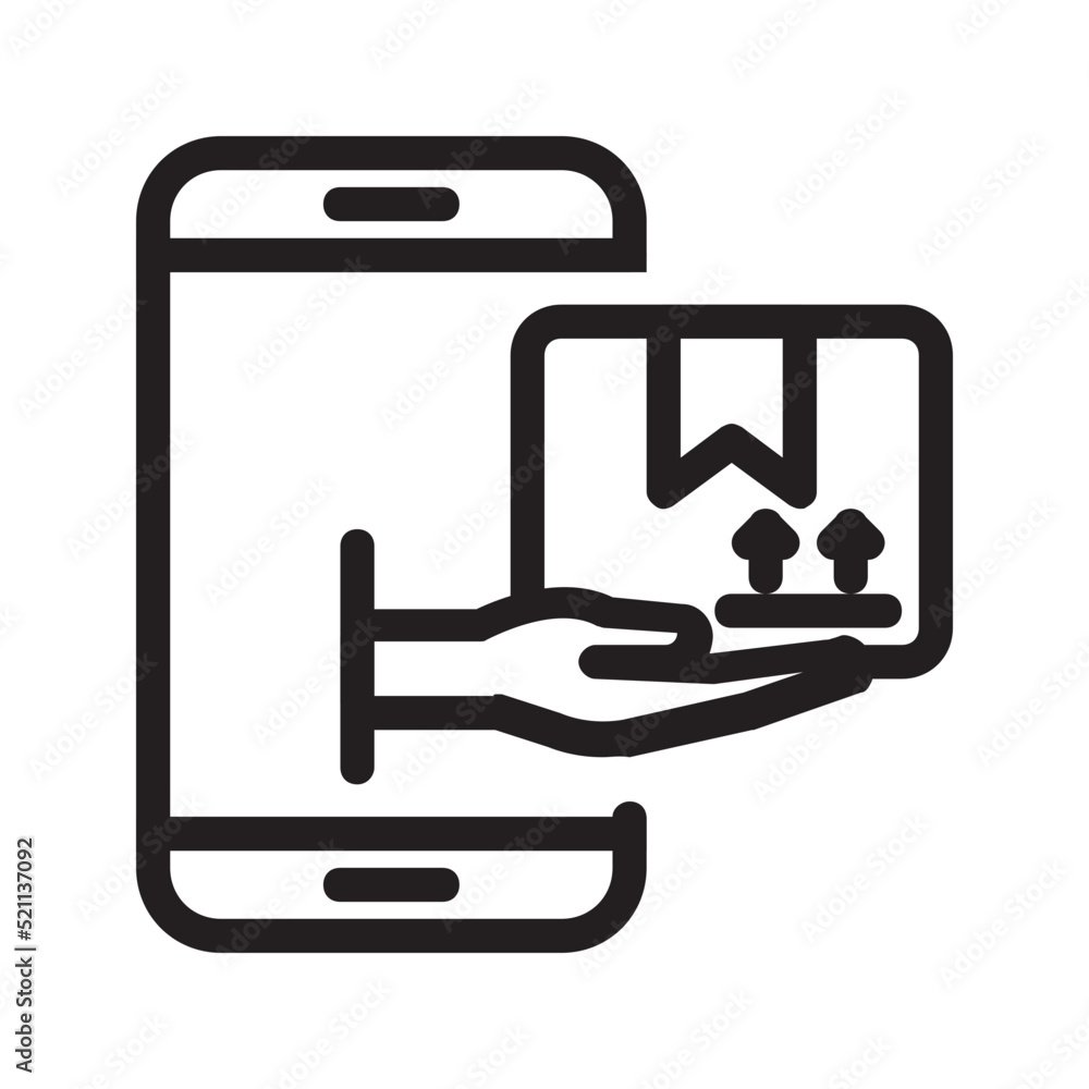 Online service , Online Delivery Service outline icon. Online service , Online Delivery Service outline icon.
