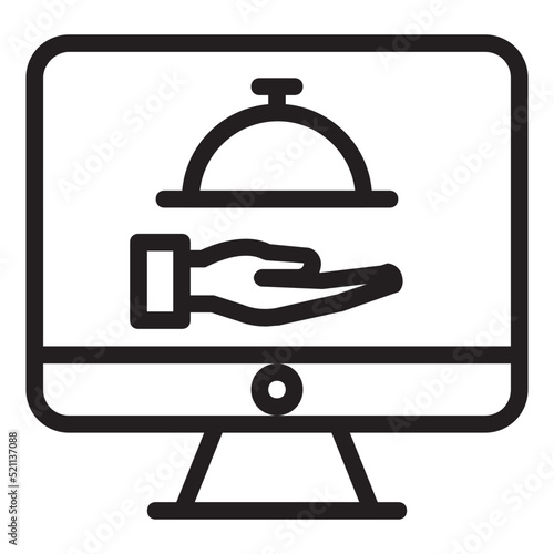 Food delivery , Online Delivery Service outline icon.