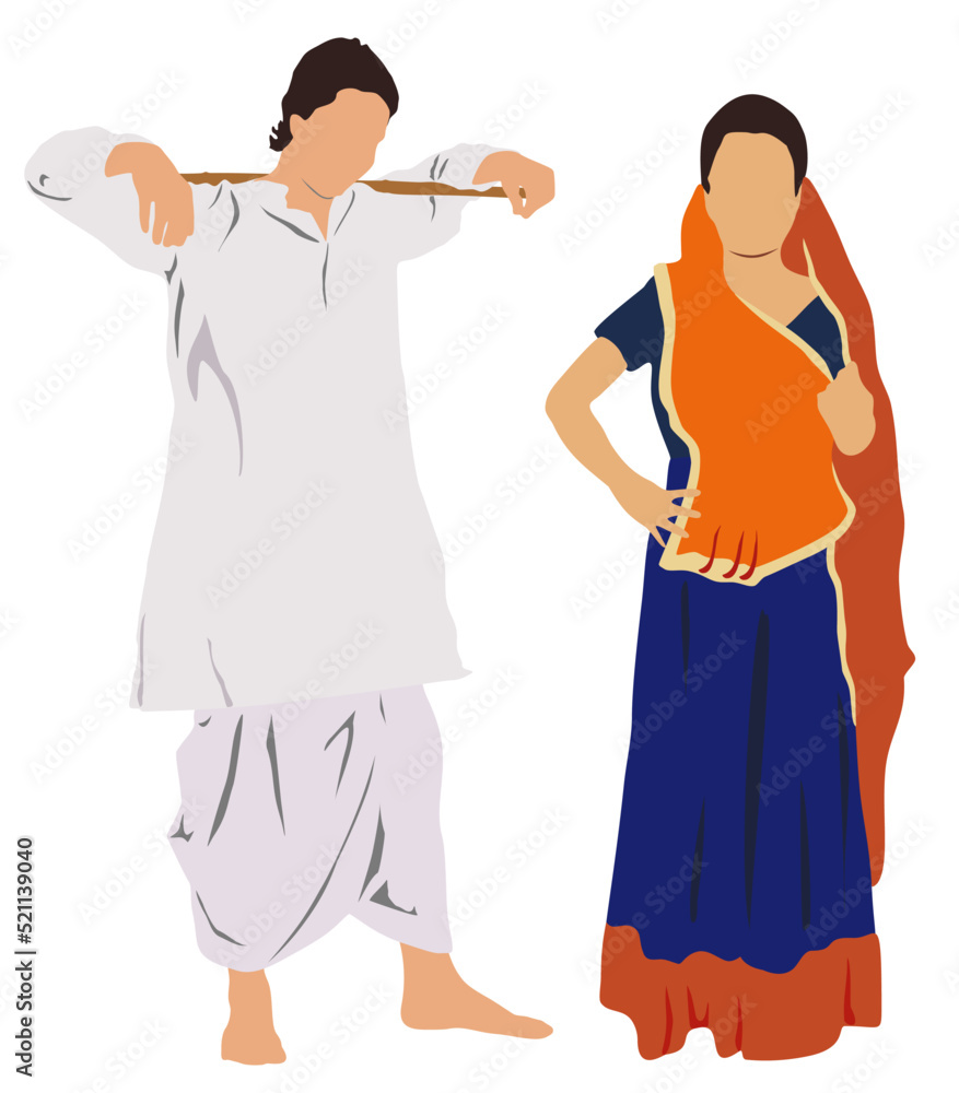 Bihari Couple In Traditional Dress Of Bihar Stock Vector Adobe Stock bihari-couple-in-traditional-dress-of-bihar-stock-vector-adobe-stock