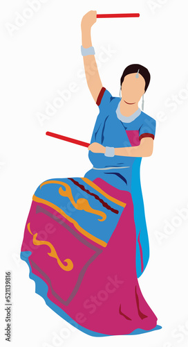 Gujarati women in traditional outfit of Gujarat.