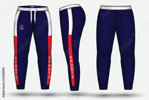  Trouser design template for technical fashion illustration and trousers pant design for Sweatpants design and mockup