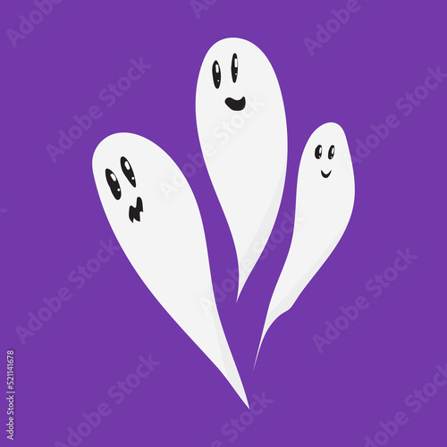 Ghost. Cute Halloween Ghost Vector.children's illustration of a cute ghost cartoon character