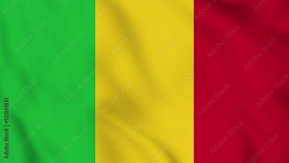 Republic of Mali realistic waving flag. smooth seamless loop 4k video Republic of Mali realistic waving flag. smooth seamless loop 4k video