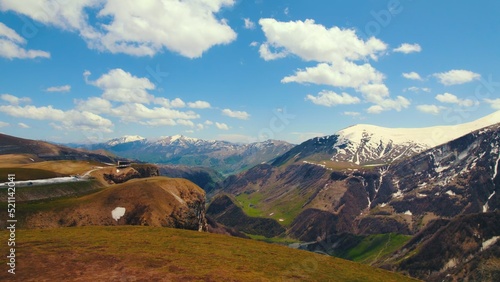 view of Gudauri and the beautiful Caucasus mountains in summer. High quality photo