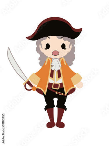 海賊の仮装をしたイラスト