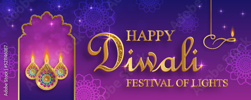 Festive Diwali and Deepawali card. The indian festival of lights