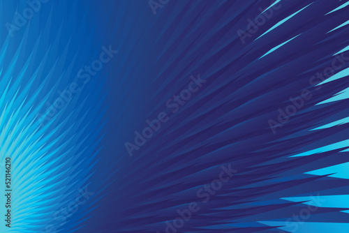 beautiful abstract illustration in the form of gradient azure, blue and dark blue sharp-lined petals that together form a flower. Template for cover, flyer or banner. High quality illustration.