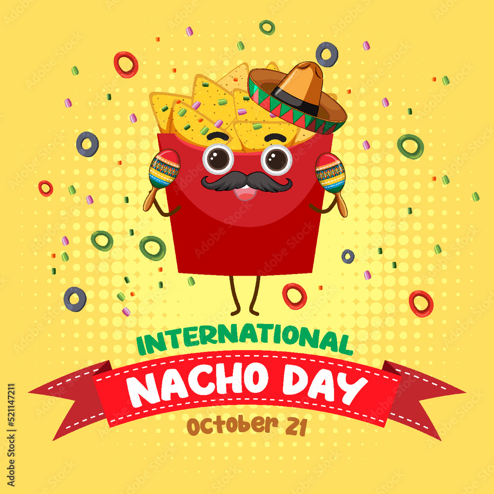 Naklejka premium International Nacho Day Banner Design