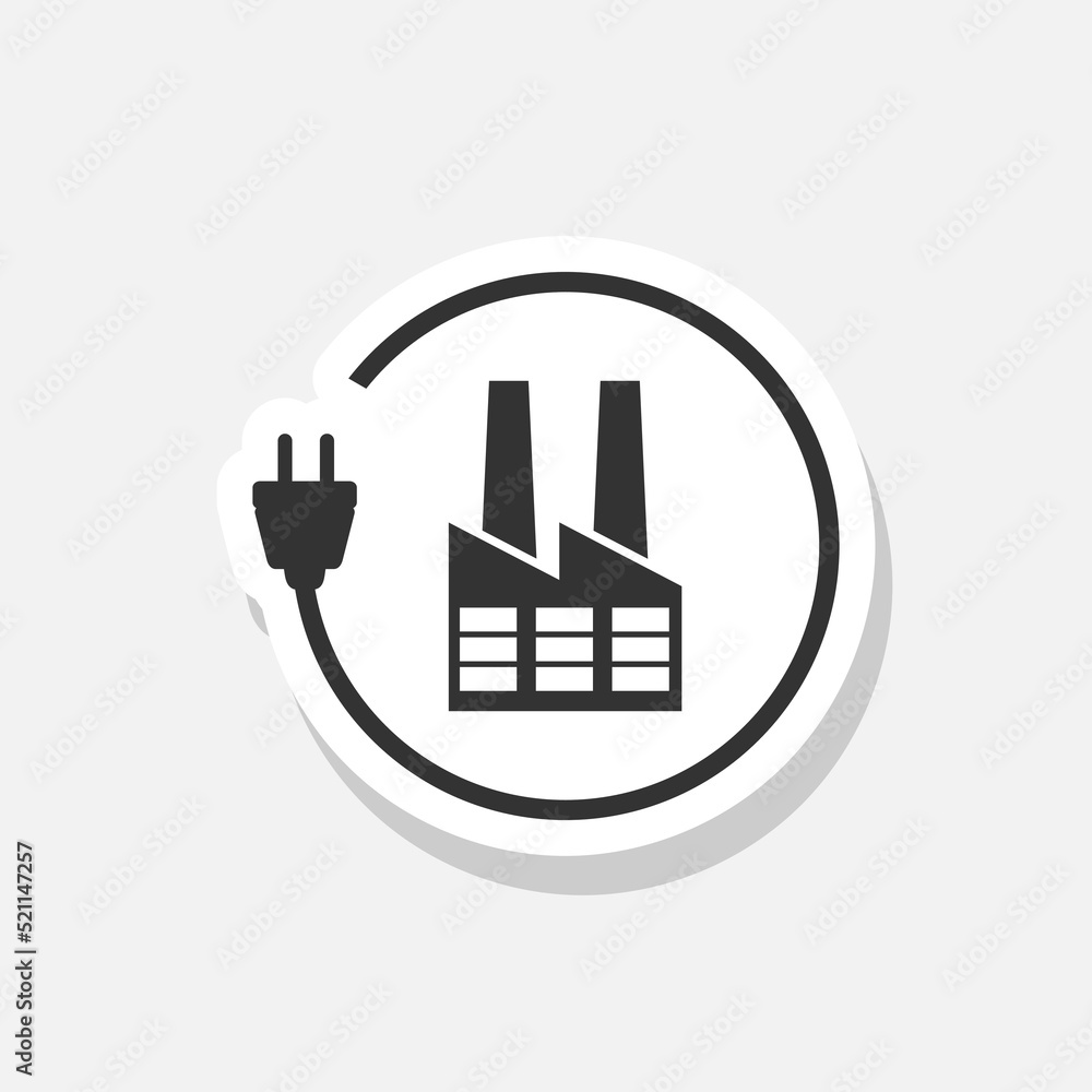 Eco factory industry energy sticker icon Eco factory industry energy sticker icon