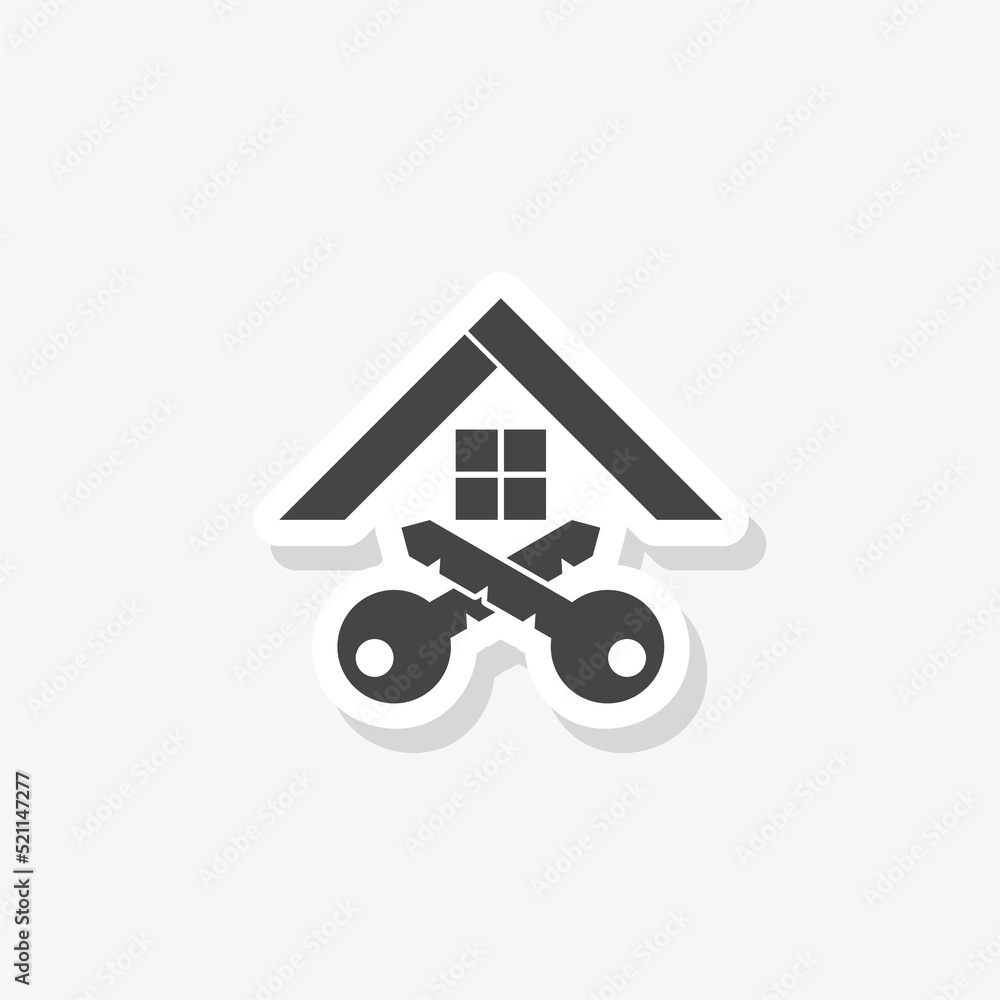 House key sticker icon. Real estate logo Stock Illustration Adobe Stock