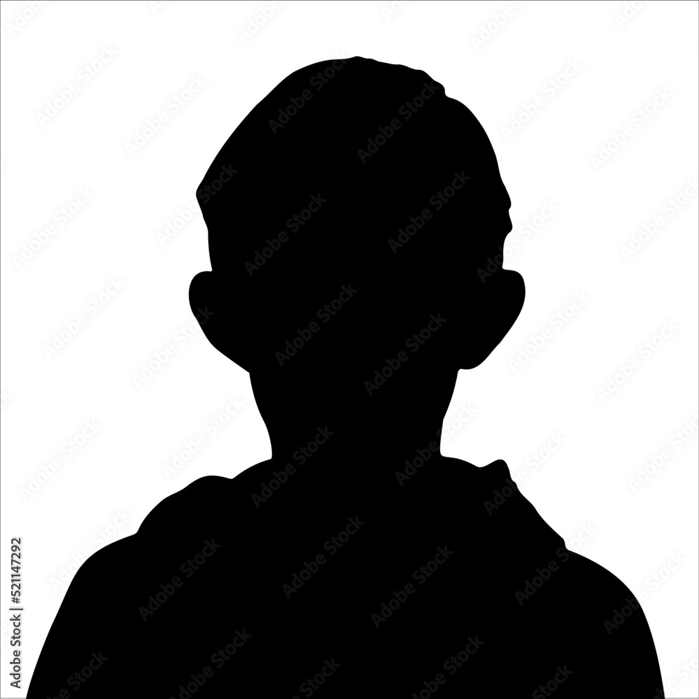 Vector silhouette of boy on white background
