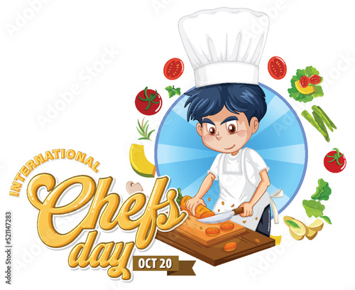 Interntional chef day banner template photo