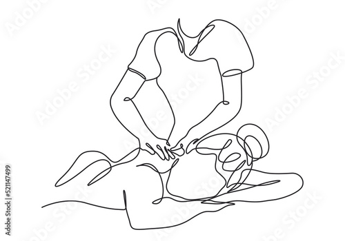 Massage Minimalist Line Art Drawing. Continuous One Line Minimal Art Drawing of Massage. Trendy Minimalist Illustration. Vector EPS 10