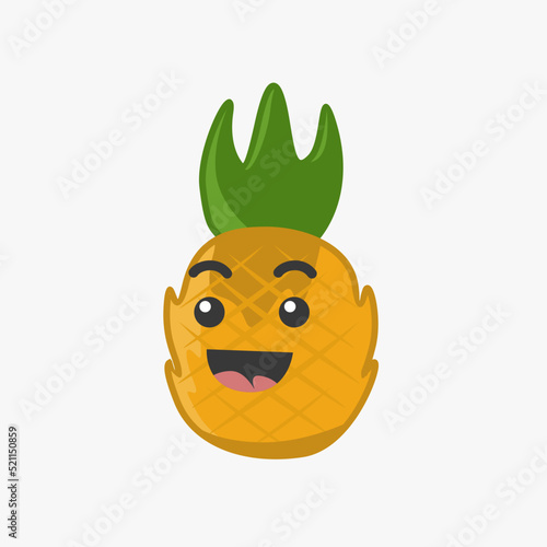 Illustration vector graphic of cute smile pineapple character