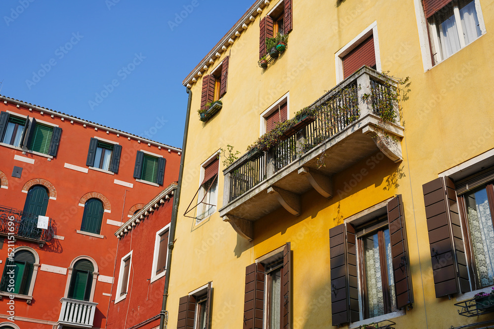 Typical colorful architecture in Venice, Italy