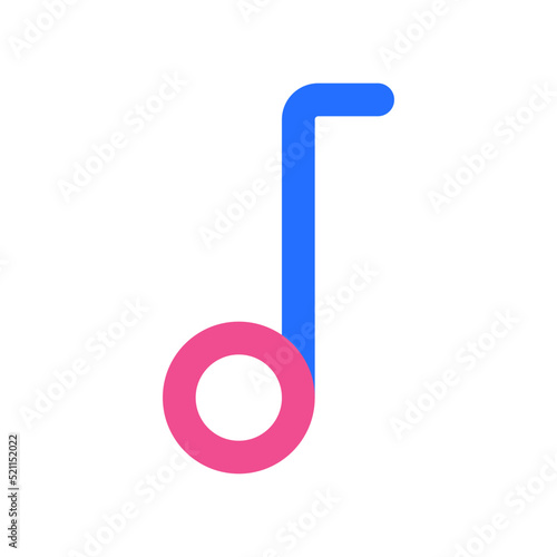 Note Music Icon with Two Tone Color