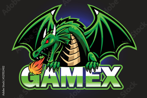 Gamex Game Dragon with fire green color beautifully game character