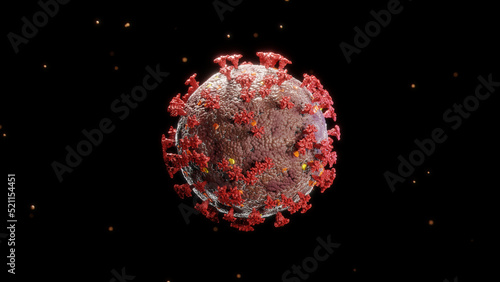 Coronavirus COVID-19 virus under the microscope. 3d illustration