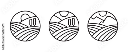 Landscape emblem for your projects. Abstract illustration.