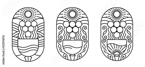 Wine emblem for your projects. Abstract illustration.
