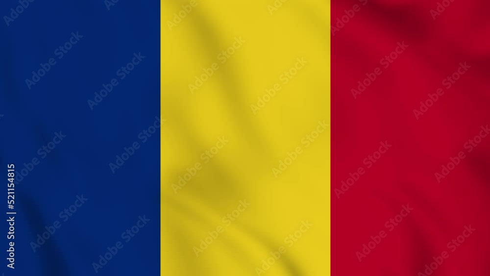 Romania realistic waving flag. smooth seamless loop 4k video Romania realistic waving flag. smooth seamless loop 4k video