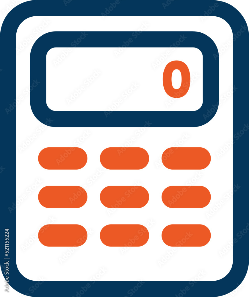 Minimalist Calculator Flat Vector Illustration Minimalist Calculator Flat Vector Illustration