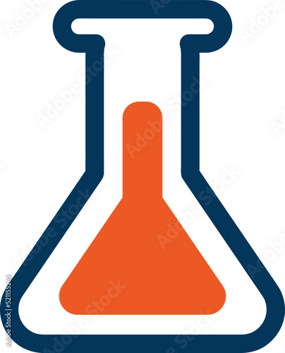 Minimalist Erlenmeyer Flask Flat Vector Illustration