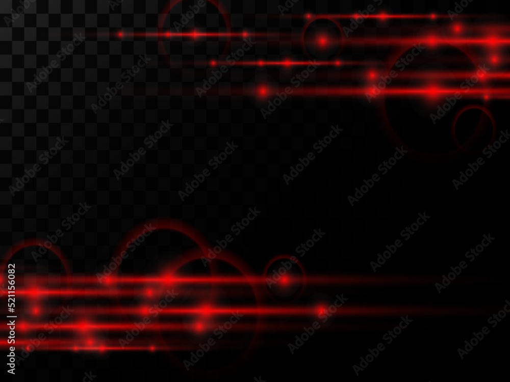 Abstract red laser beam. Transparent isolated on black background. Vector illustration.the lighting effect.floodlight directional Abstract red laser beam. Transparent isolated on black background. Vector illustration.the lighting effect.floodlight directional