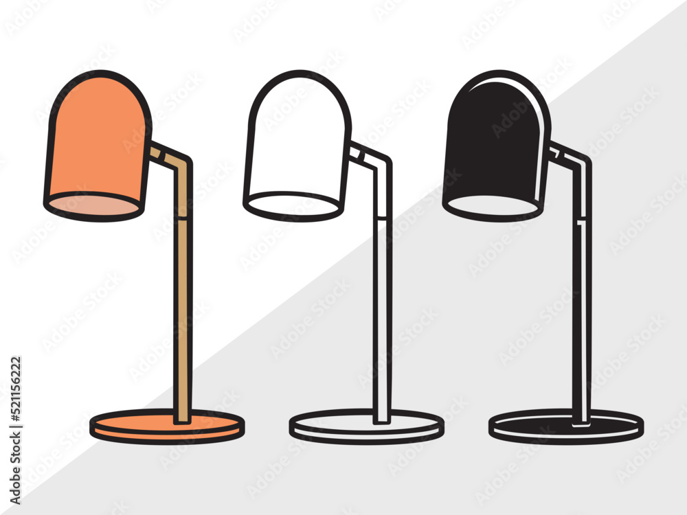 Desk Lamp Clipart SVG, Table Lamp Svg, Lamp Svg, Reading Lamp Svg